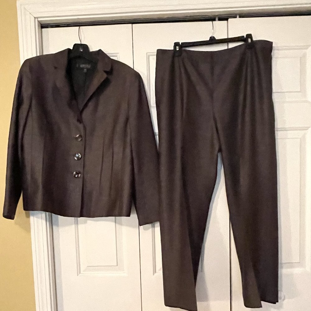 Brown two-piece Kasper Pants Suit
